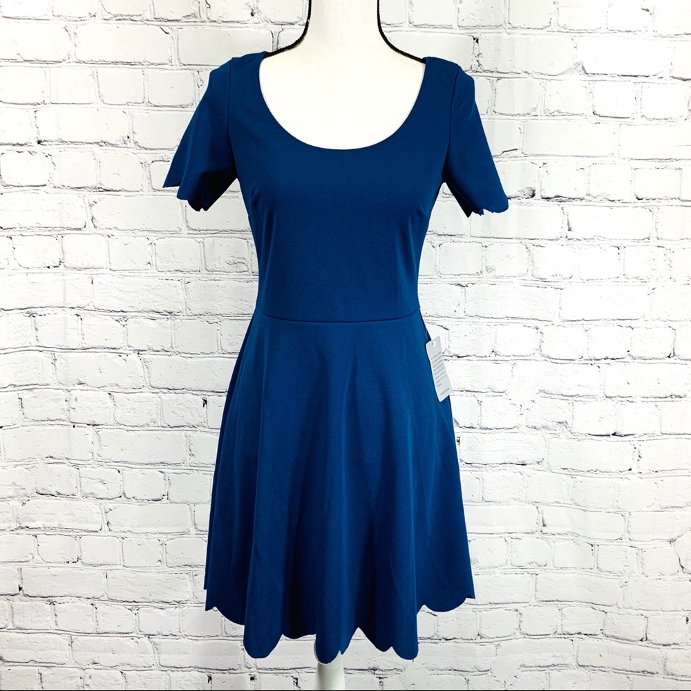 The Vanity Room Blue Fit and Flare Dress